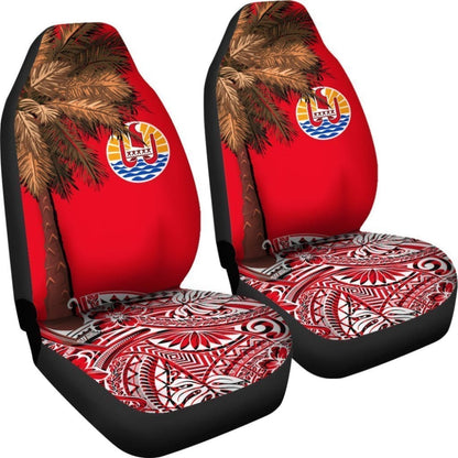 French Polynesia Car Seat Covers Palm Tree Polynesian Pattern 174510 - YourCarButBetter