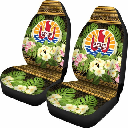 French Polynesia Tahiti Car Seat Covers -Tahiti Of Seal Tropical Flowers Style - 105905 - YourCarButBetter