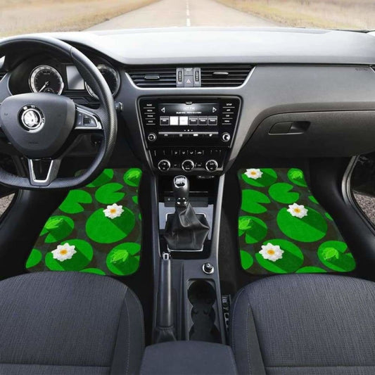 Frog Waterlily Pattern Front And Back Car Mats 154230 - YourCarButBetter