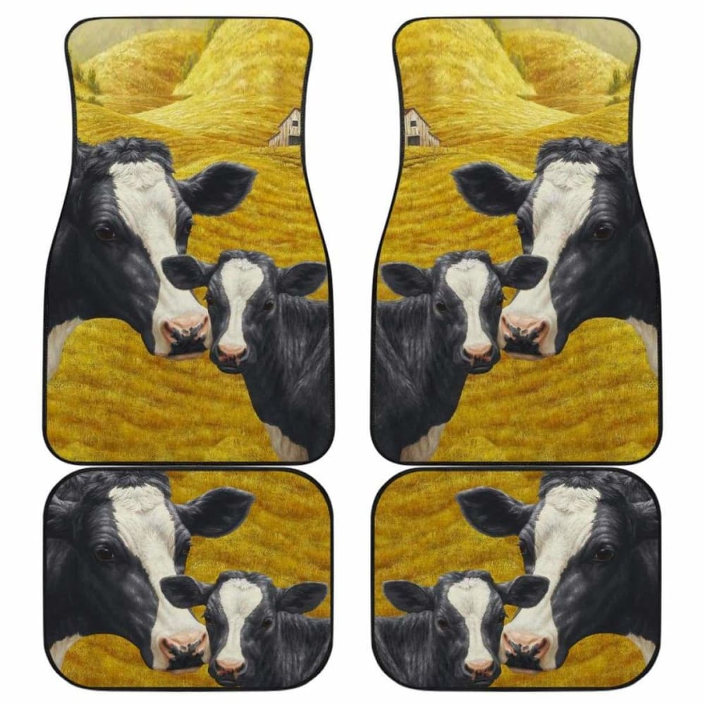 Front And Back Car Mats- Cow Farm (Set Of 4) 144730
