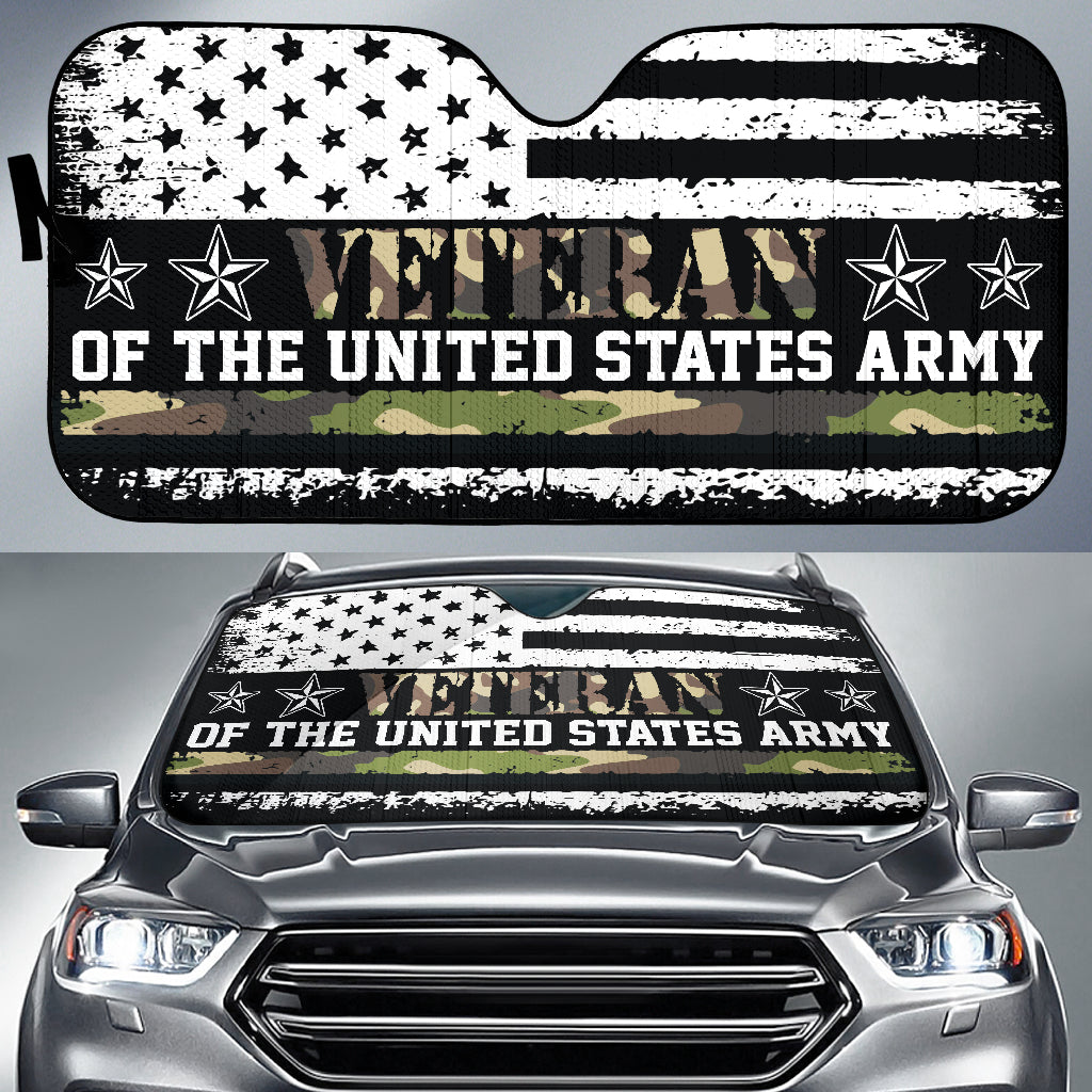 American Flag Camo Proud Us Army Veteran Car Auto Sun Shades 211601