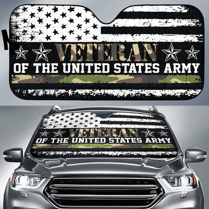 American Flag Camo Proud Us Army Veteran Car Auto Sun Shades 211601