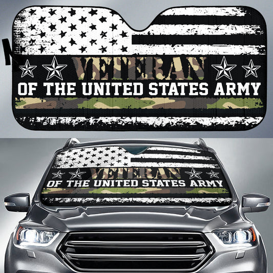 American Flag Camo Proud Us Army Veteran Car Auto Sun Shades 211601