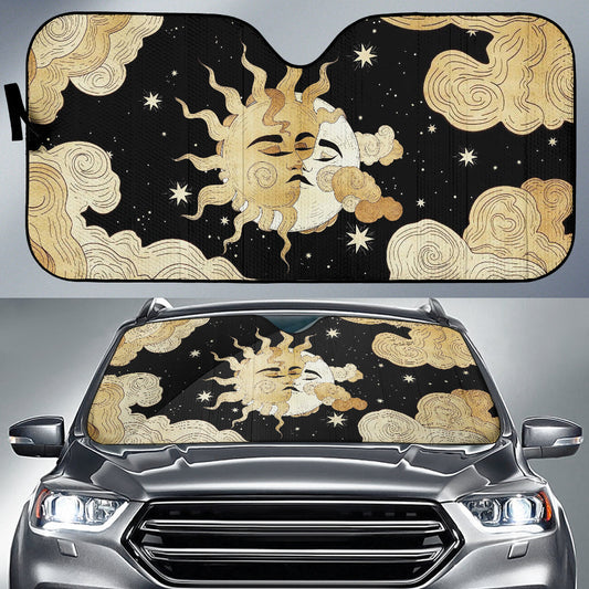 Sun Moon Yellow Magical Car Auto Sun Shades Style 1 210402