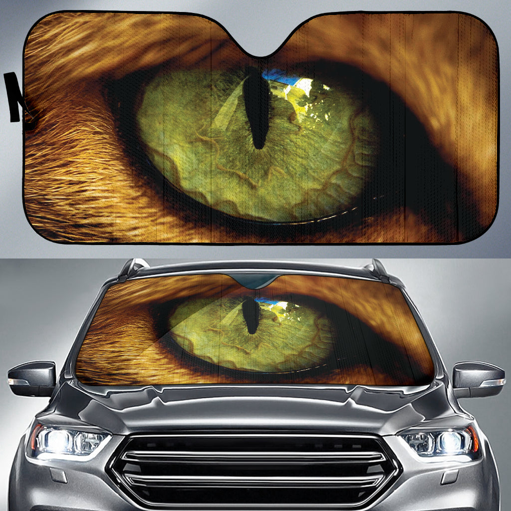 Animals Green Eyes Design in Realistic Style Car Auto Sun Shades 211302