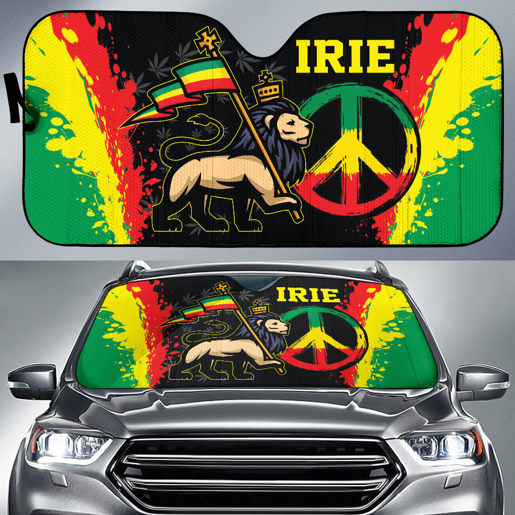 Lion Irie Rastafari Car Auto Sun Shades Jah Bless 212101