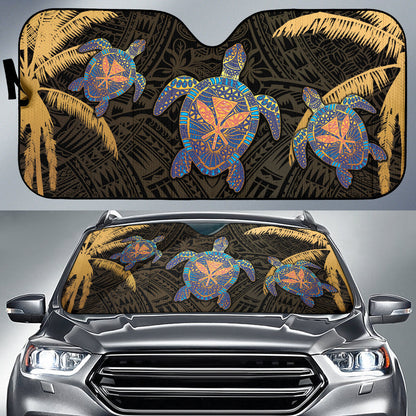 Turtle Kanaka Maoli Plumeria Flower Car Auto Sun Shades 212101