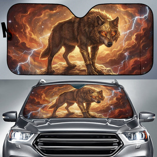 Epic Celestial Wolf Warrior Digital Printing Car Auto Sun Shades 211402