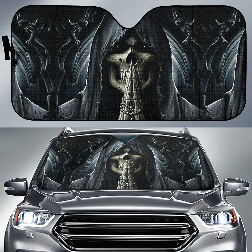 Grim Reaper Dark Death Cross Car Auto Sun Shades 211501