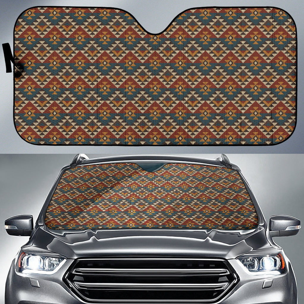Colorful Boho Chic Bohemian Aztec Pattern Car Auto Sun Shades 212101