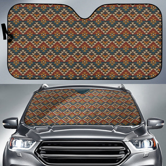 Colorful Boho Chic Bohemian Aztec Pattern Car Auto Sun Shades 212101