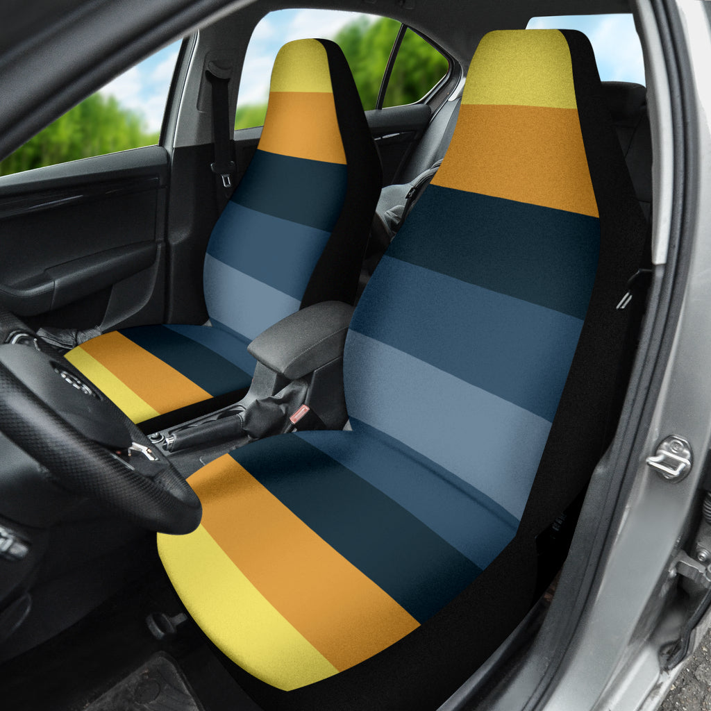 Retro Yellow Blue Car Seat Covers 210202