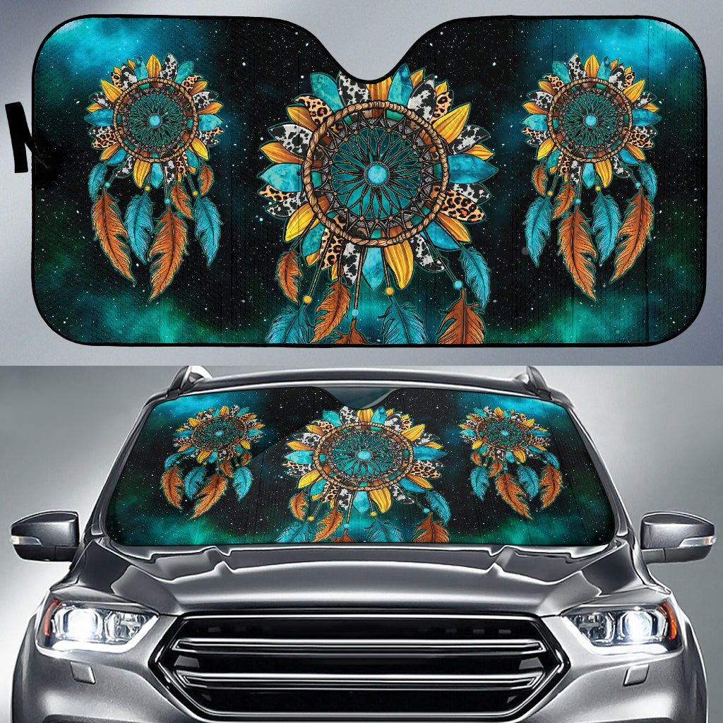 Print Dreamcatcher Sunflower Boho Universal Car Auto Sun Shades 211801