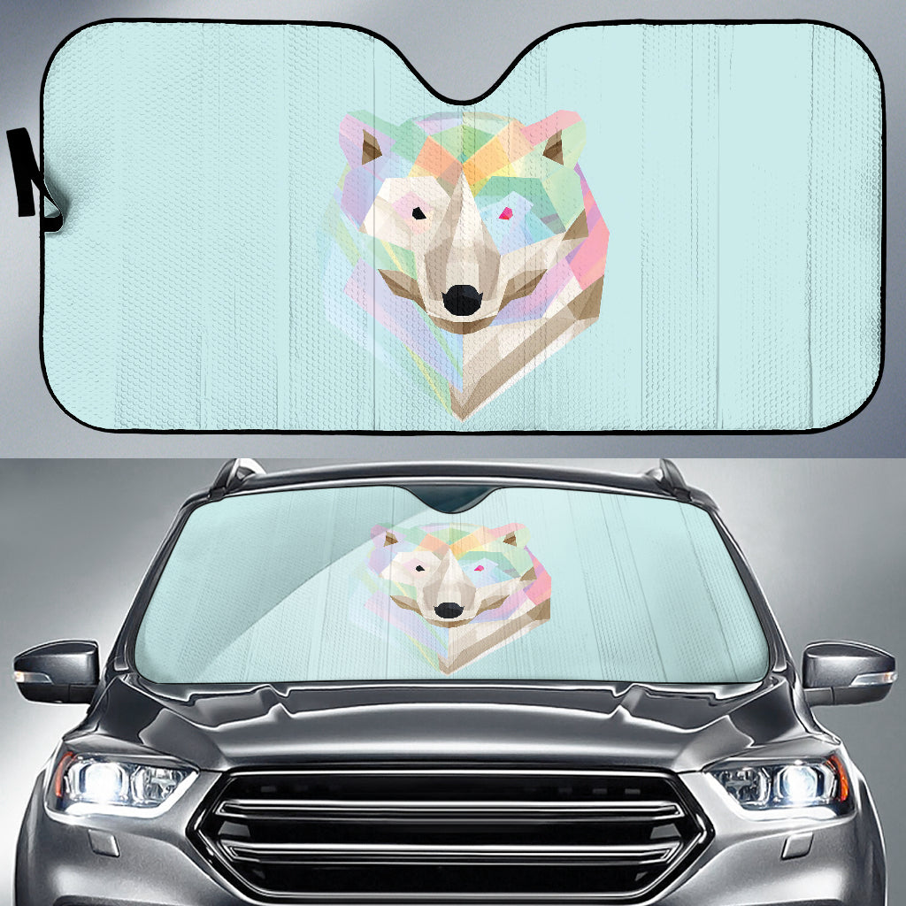 Modern Polygon Bear Illustration with Faceted Style Car Auto Sun Shades 211502