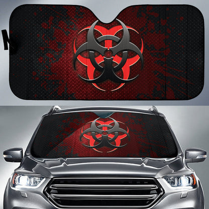 Biohazard Red Grunge Color Splash Car Auto Sun Shades 212101