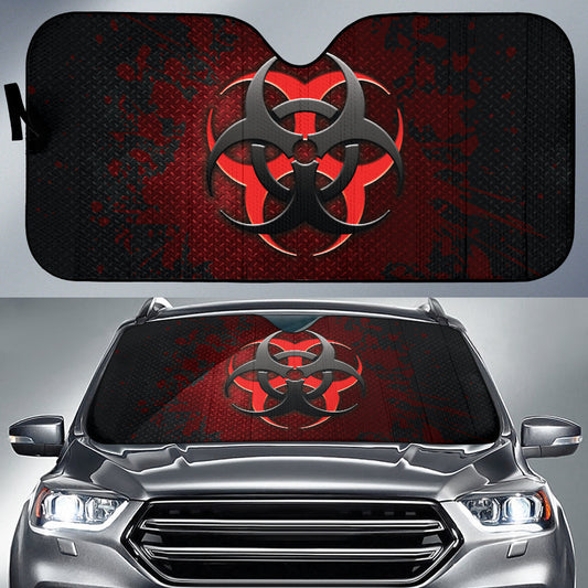 Biohazard Red Grunge Color Splash Car Auto Sun Shades 212101