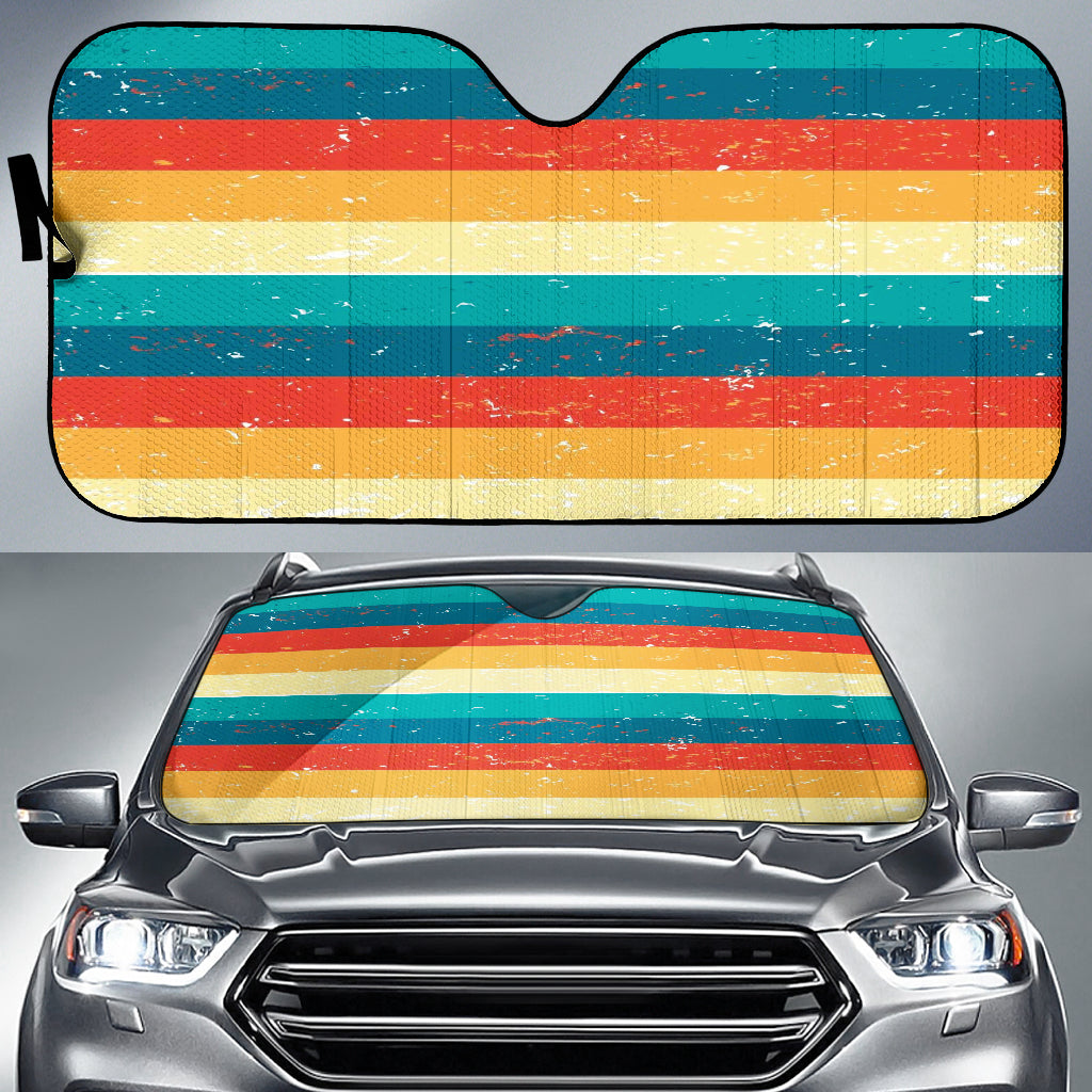 Retro Line Colorful Car Auto Sun Shades 210202