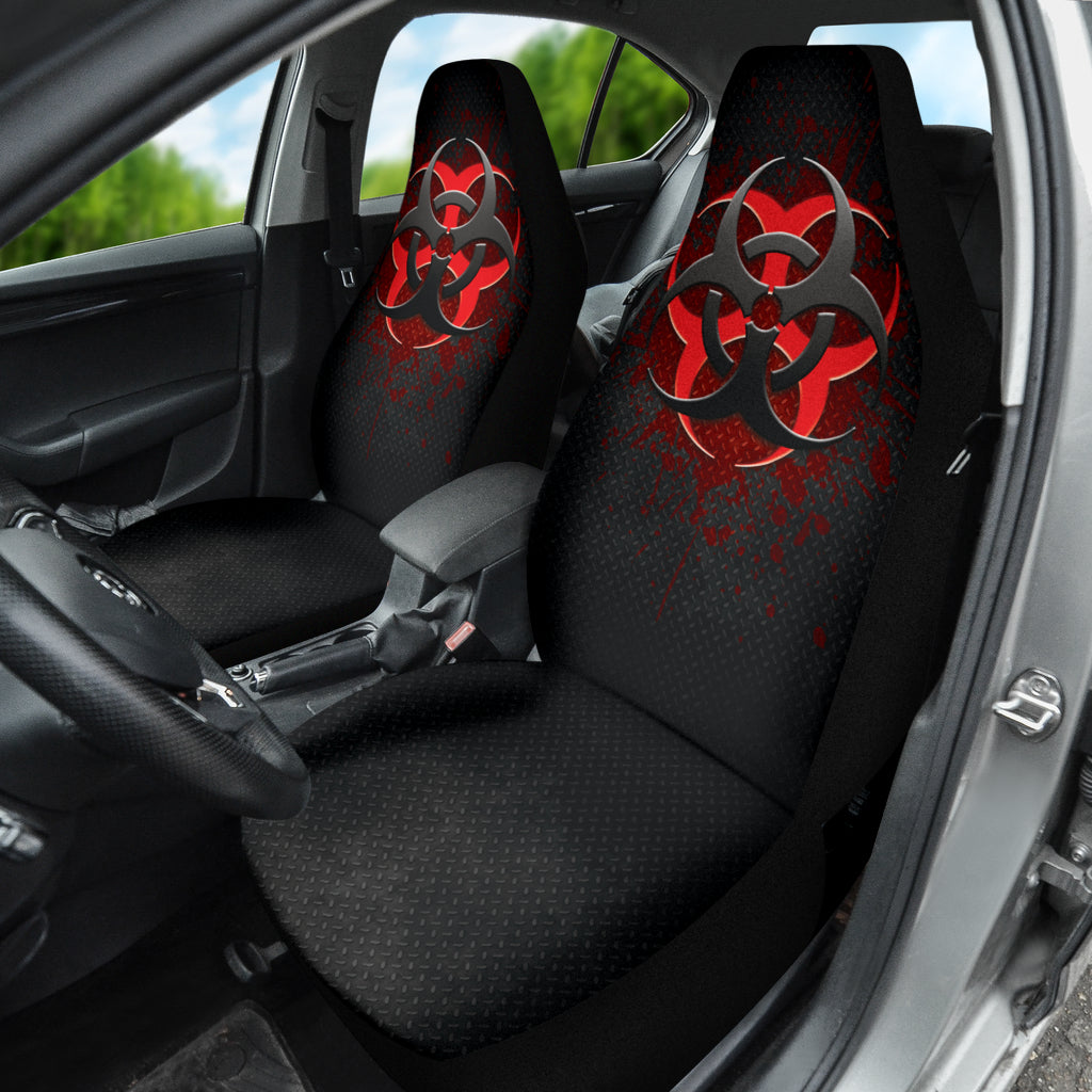 Biohazard Red Grunge Color Splash Car Seat Covers 212101