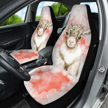 Goat Cute Pink Watercolor Car Seat Covers 212301