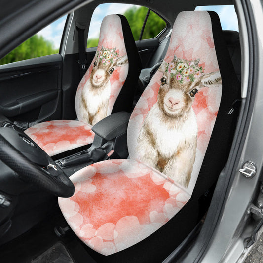 Goat Cute Pink Watercolor Car Seat Covers 212301