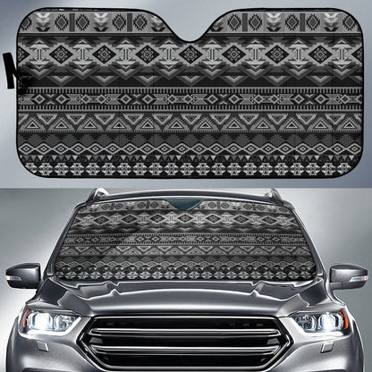 Gray Boho Aztec Auto Sun Shades 211302