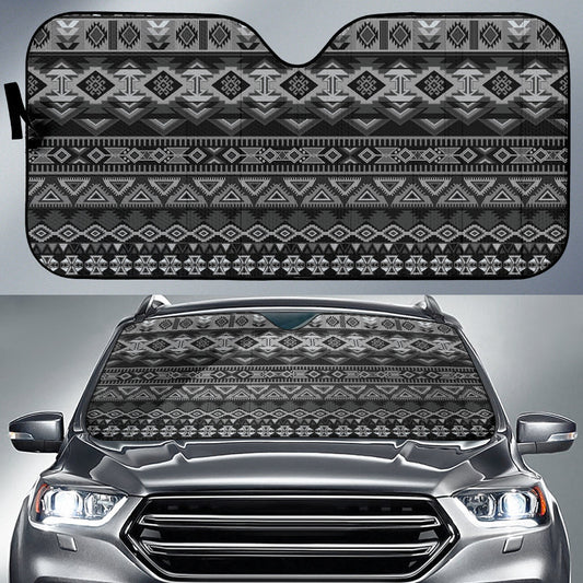 Gray Boho Aztec Auto Sun Shades 211302