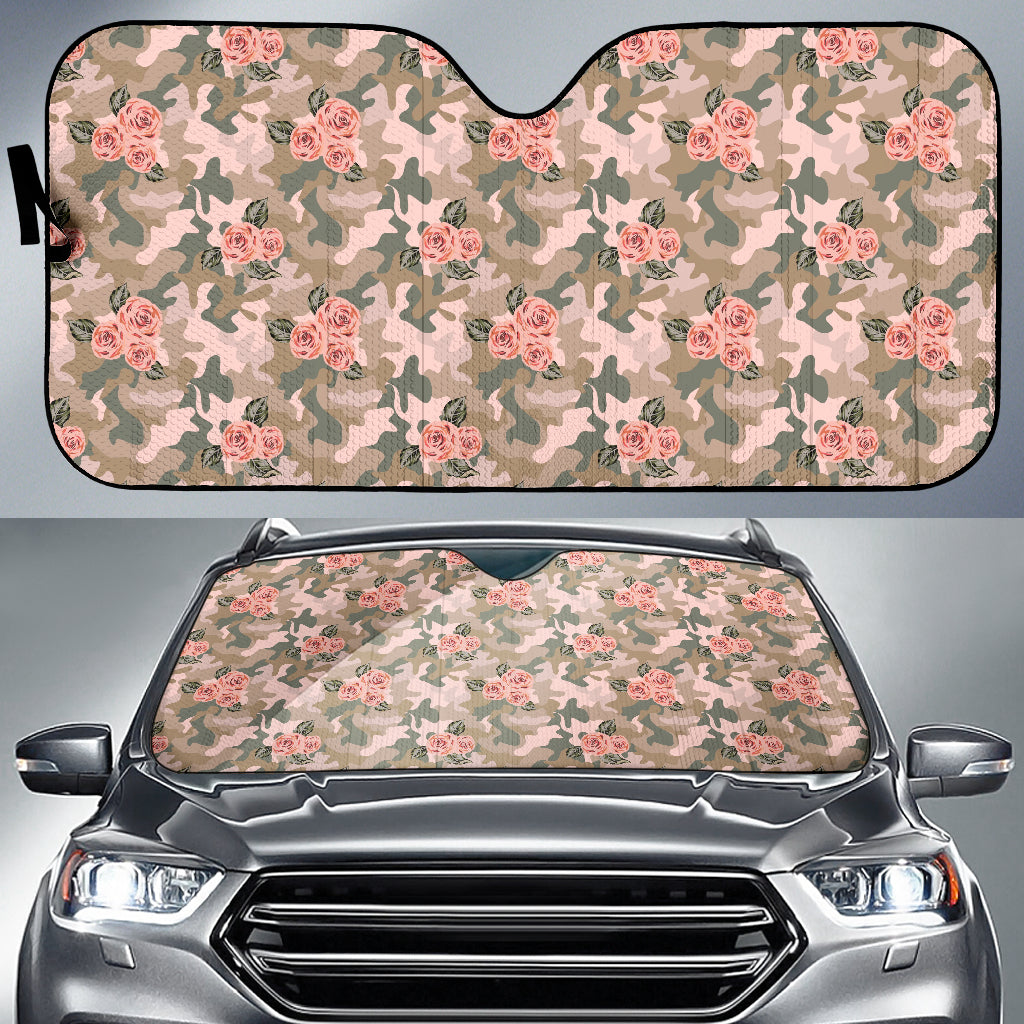 Orange Rose Camo Car Auto Sun Shades 212201