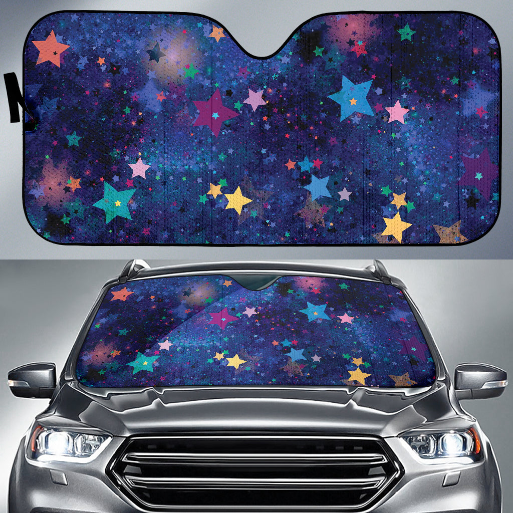 Stars Colorful Watercolor Car Auto Sun Shades 210302