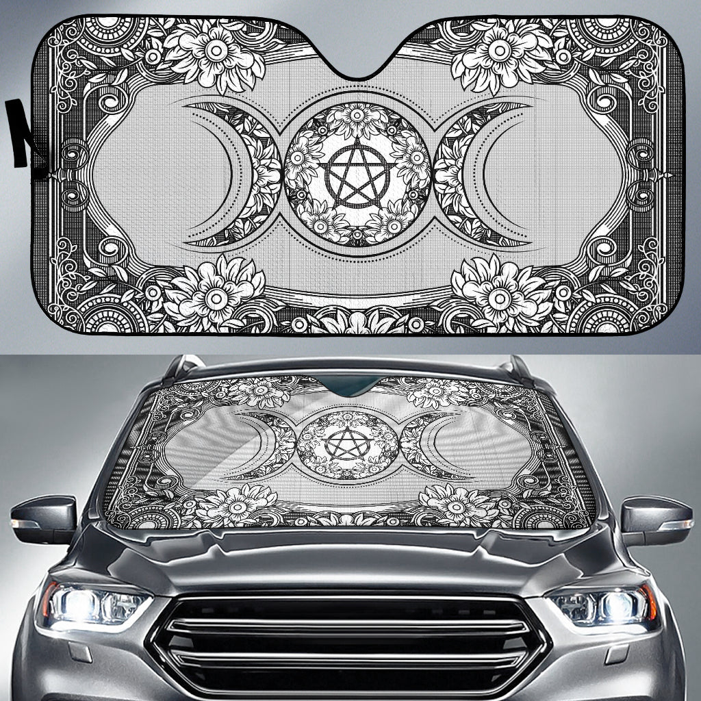 Triple Moon Floral Car Auto Sun Shades 210402