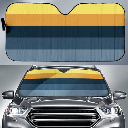 Retro Yellow Blue Car Auto Sun Shades 210202