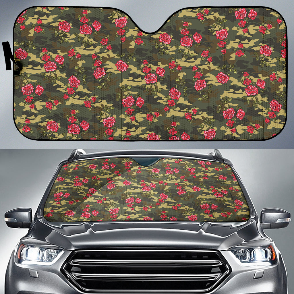 Red Rose Camo Car Auto Sun Shades 212201
