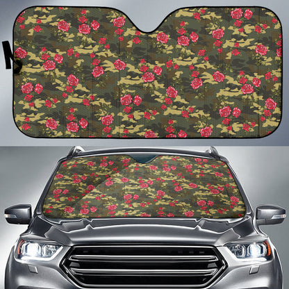 Red Rose Camo Car Auto Sun Shades 212201
