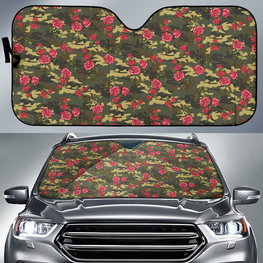 Red Rose Camo Car Auto Sun Shades 212201