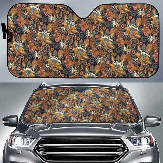 Vintage Color Paisley Pattern Car Auto Sun Shades 212201