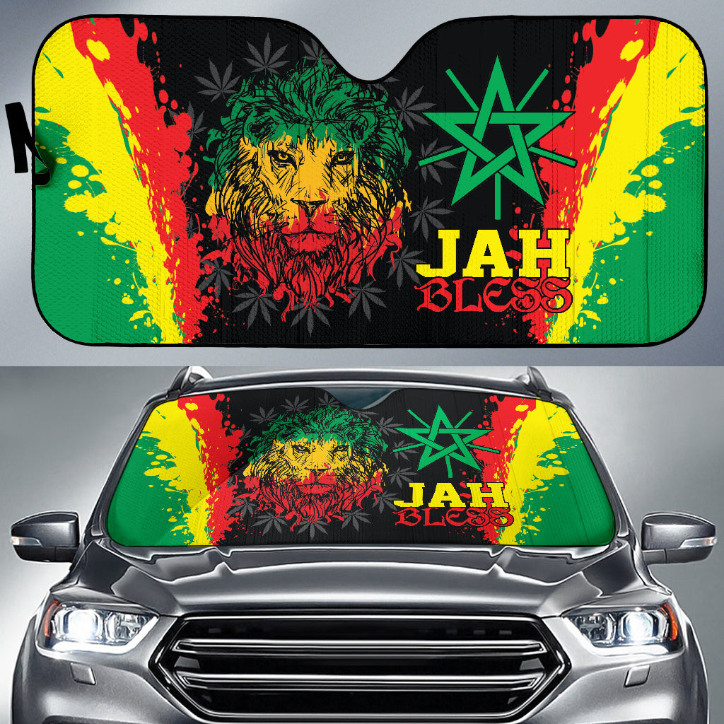 Rastafari Lion Jah Bless Car Auto Sun Shades 211801