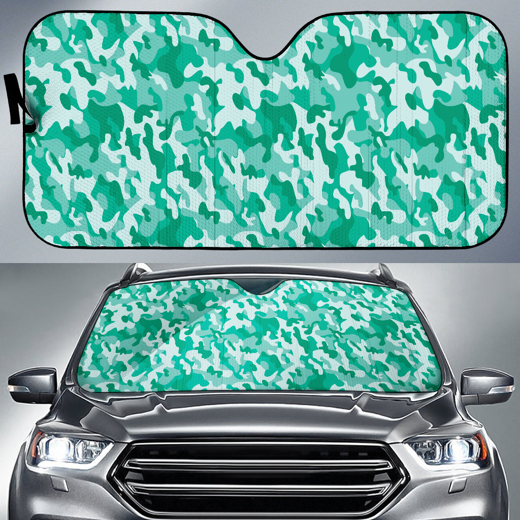 Cool Mint Green Camo Car Auto Sun Shades 211501
