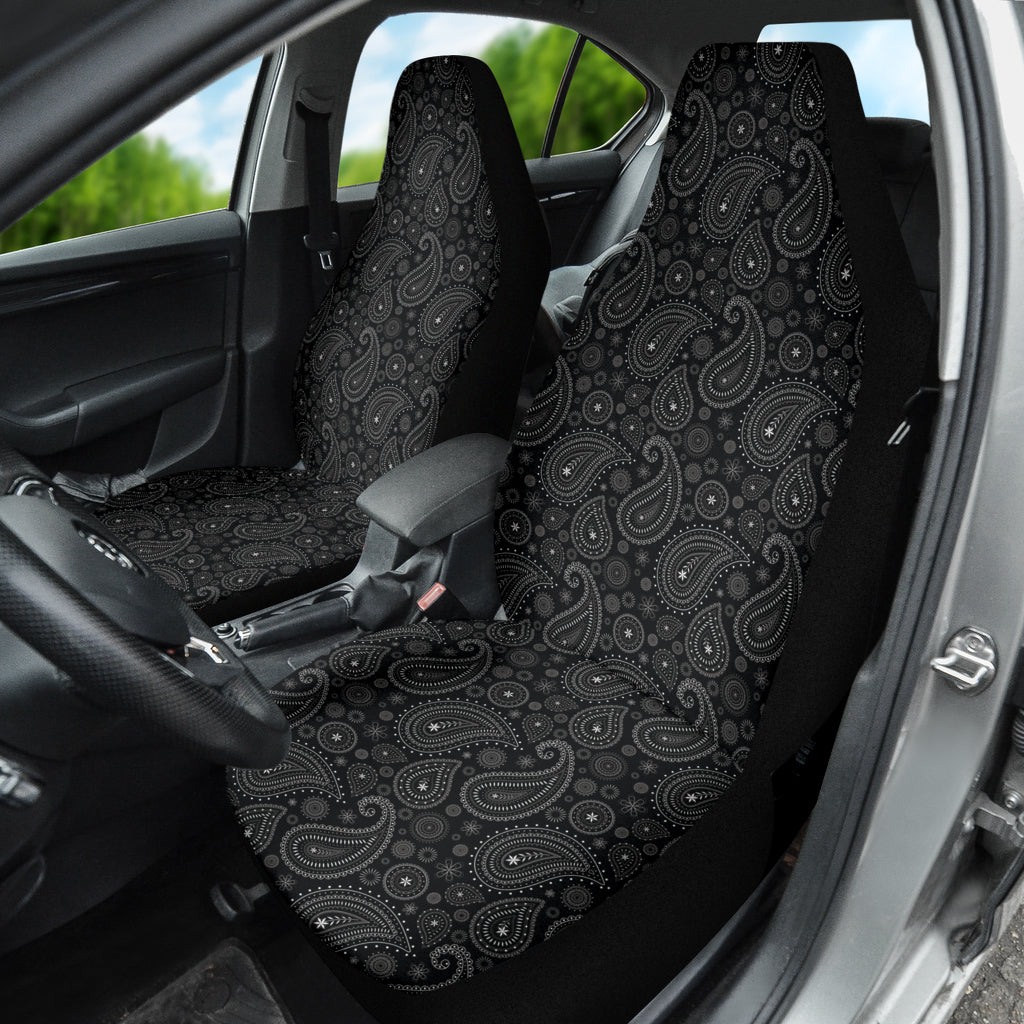 Black Paisley Pattern Car Seat Covers 212101