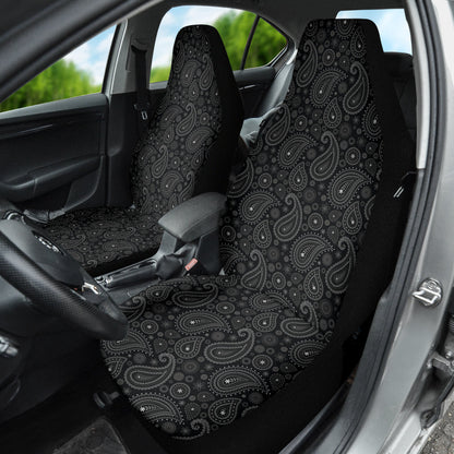 Black Paisley Pattern Car Seat Covers 212101