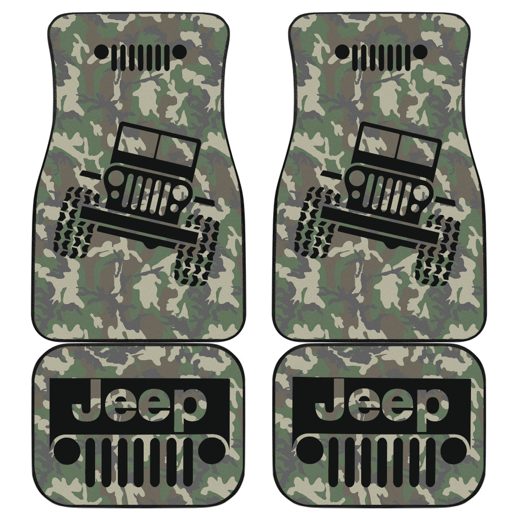 Jeep Offroad Car Floor Mats Camouflage Woodland Style 1 212801