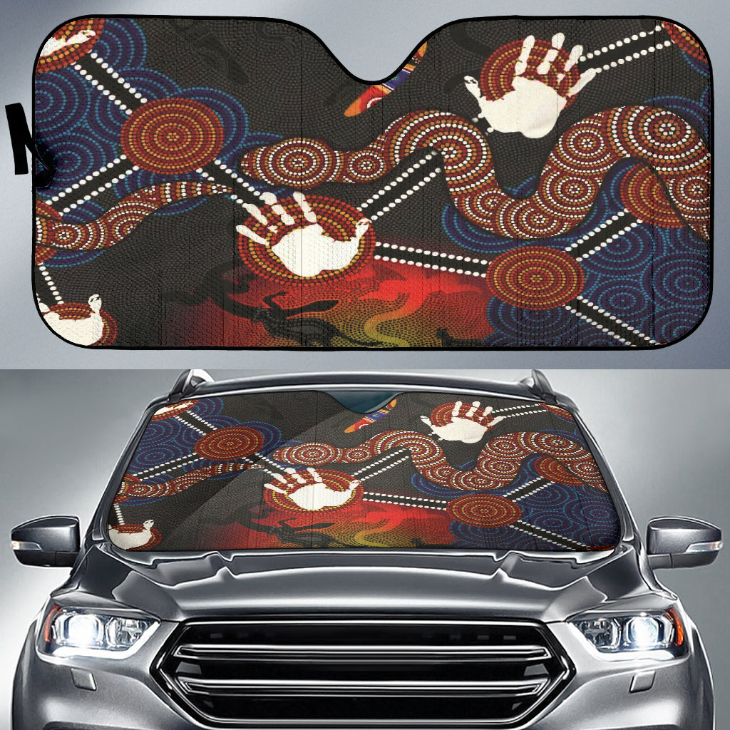Australian Boomerang And Snake Indigenous Car Auto Sun Shades 212501
