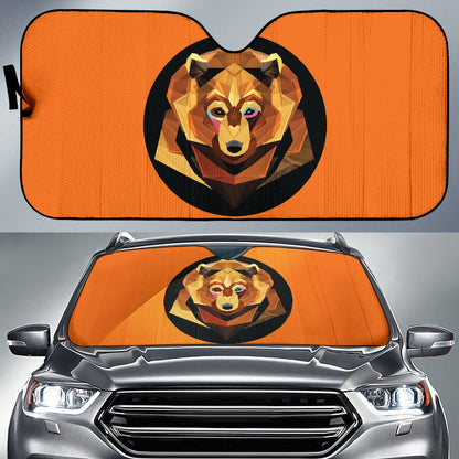 Polygon Bear Portrait with Bold Warm Geometry Car Auto Sun Shades 211502
