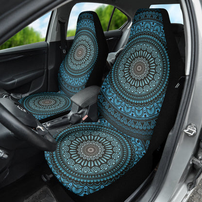 Cyan Mandala Circle Car Seat Covers 212401