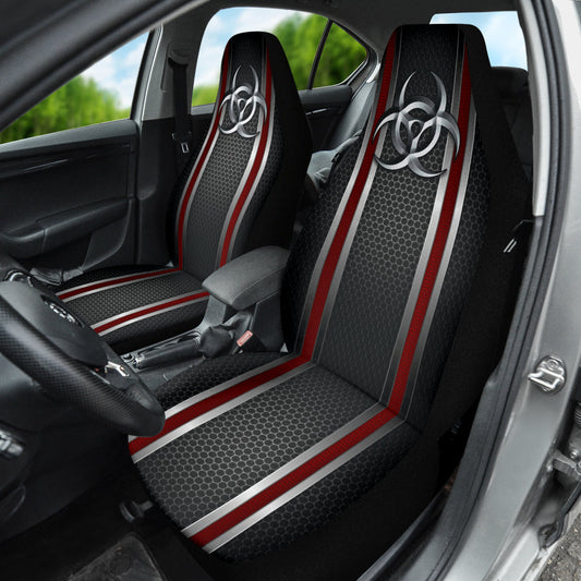 Biohazard Red Hole Metal Printing Car Seat Covers 212101
