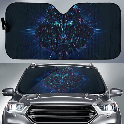 Cybernetic Lion Face with Radiant Energy Car Auto Sun Shades 211402