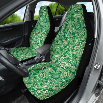 Green Paisley Pattern Car Seat Covers 212201