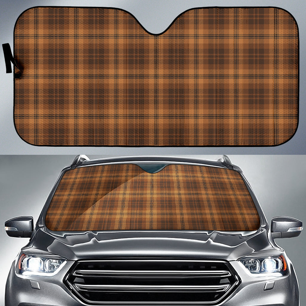 Orange Plaid Pattern Vintage Car Auto Sun Shades 212401