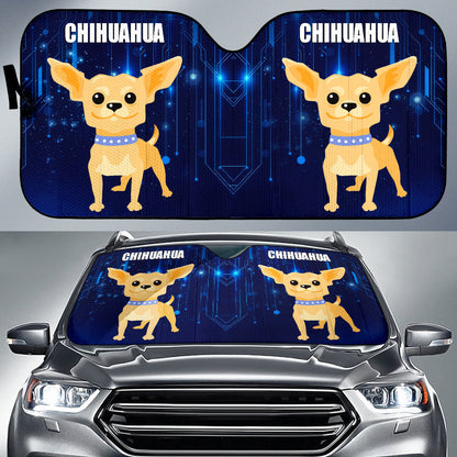 Chihuahua Dog Print Front Car Auto Sun Shades 211302