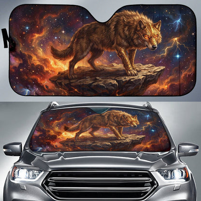 Cosmic Wolf Warrior Fantasy Art Car Auto Sun Shades 211402