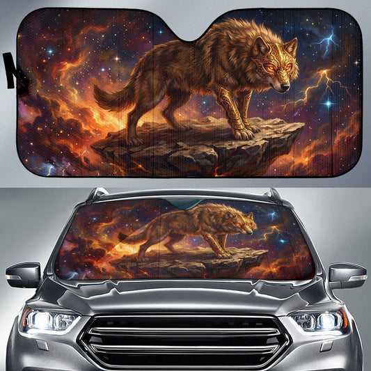 Cosmic Wolf Warrior Fantasy Art Car Auto Sun Shades 211402