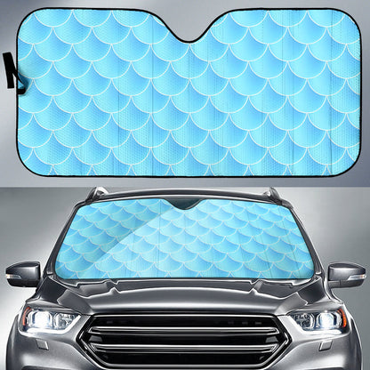 Blue Green Watercolor Mermaid Scale Car Auto Sun Shades 211302